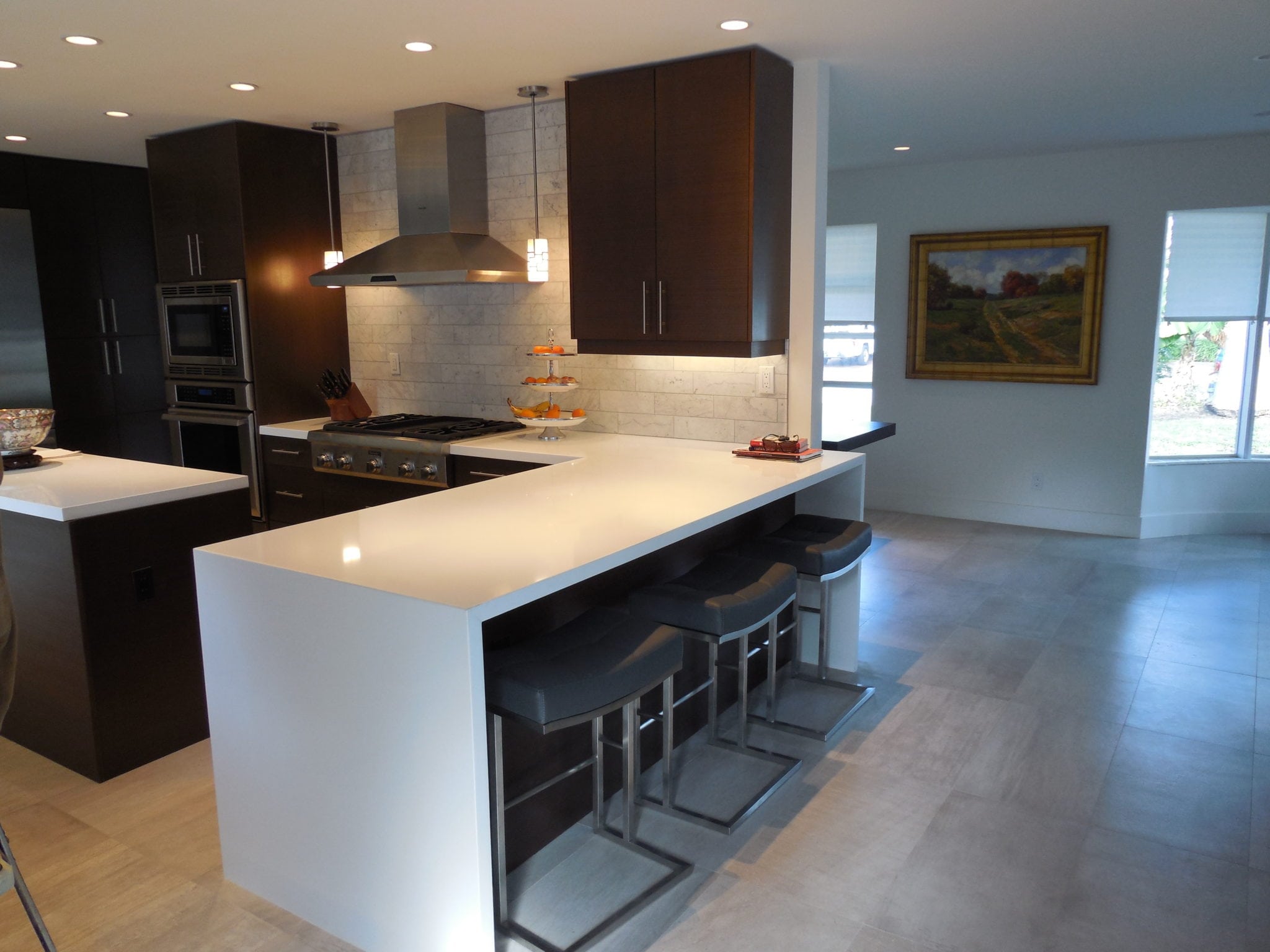 Kitchen Renovation with Waterfall Countertop