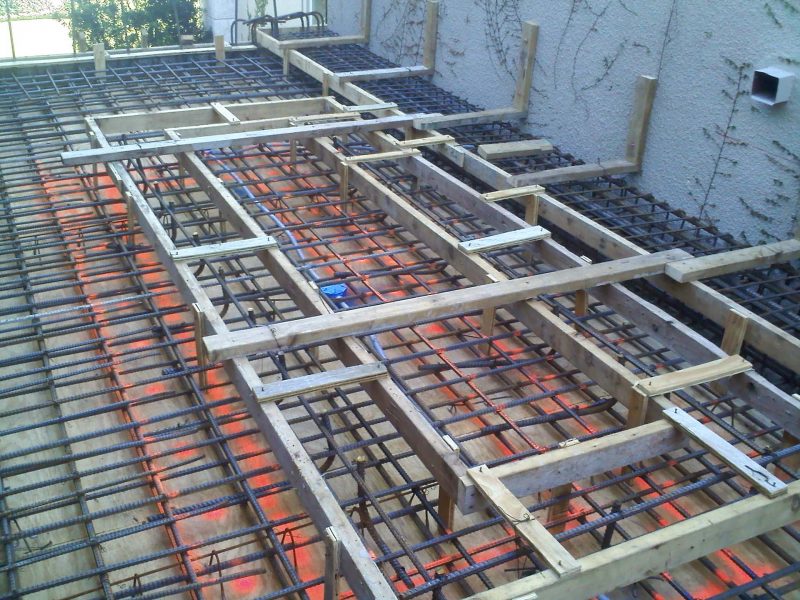 Rebar for slab and elevated generator